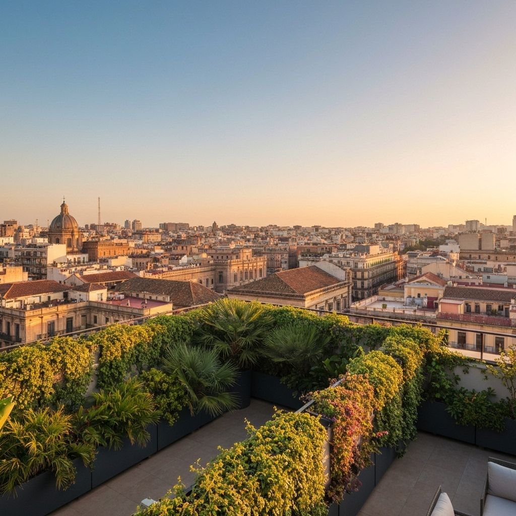Terrazza panoramica al tramonto
